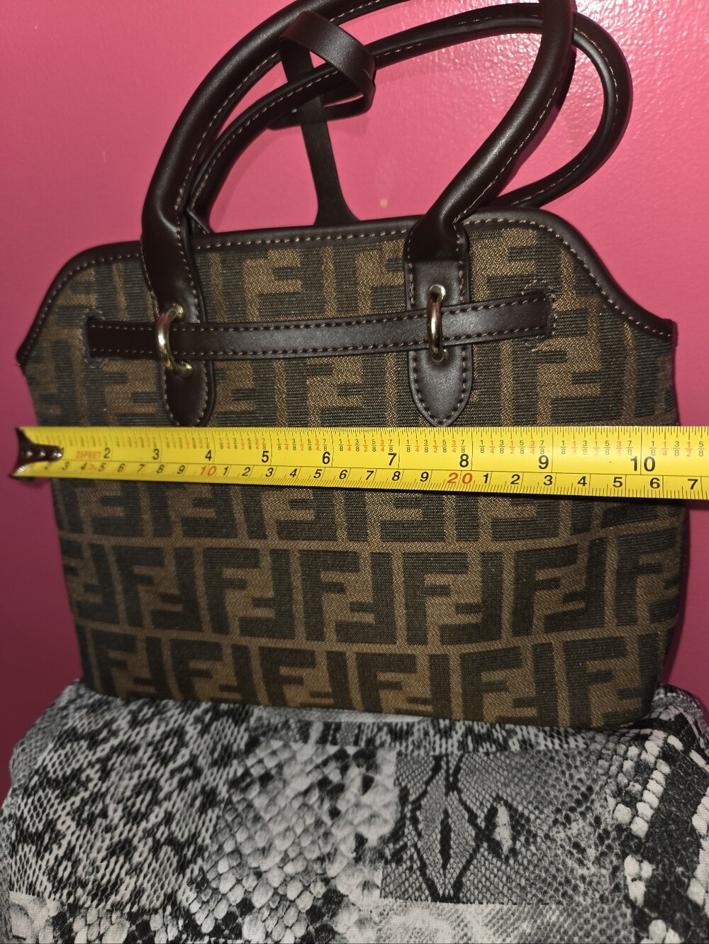 Brown  Tote with Gold Hardware